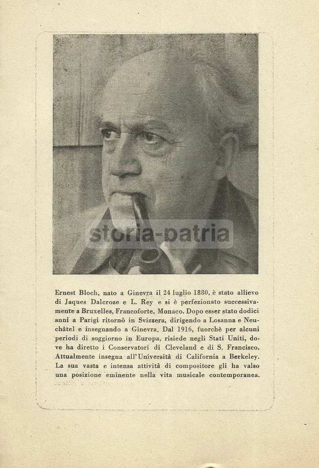 MUSICA_CONCERTI_ERNEST BLOCH_CORELLI_TEATRO ALLA SCALA_PROGRAMMA_POEMI EBRAICI - Immagine 1 di 1