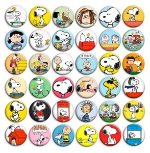 SNOOPY and PEANUTS button badge magnet clip chapa imán pin 38mm 1.5 Inch - Imagen 1 de 5