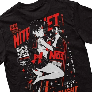 Anime Tuning Mars Retro NOS Manga Inspired T-Shirt Cartoons Japan JDM GTR Supra - Bild 1 von 3
