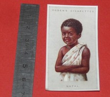 CARD OGDEN'S 1923 CHILDREN OF ALL NATIONS N°28 NATAL AFRICA ZULU CIGARETTES