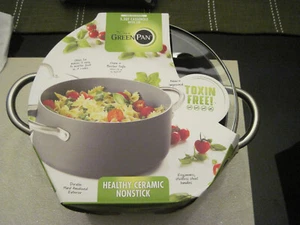 Green Pan Lima ceramic non stick 5 quart stock pot with lid - Picture 1 of 4