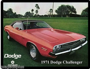 Dodge Challenger 1971 refrigerador/caja de herramientas imán hombre cueva artículo de tarjeta de regalo - Imagen 1 de 1
