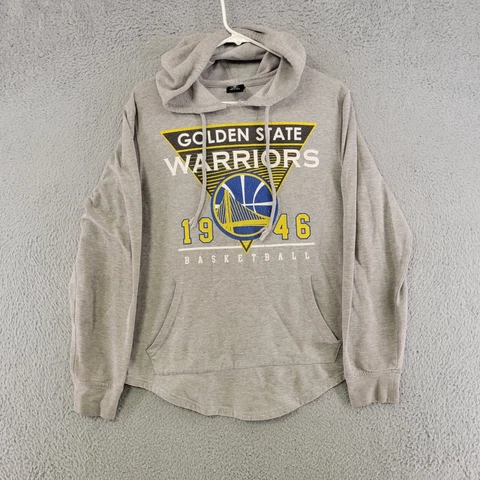 Golden State Warriors Hoodie Mens S Small Gray Pullover Sweater Pocket NBA Cover