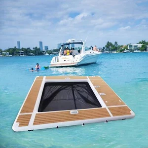 Plataforma inflable de muelle de yate para piscina de espuma EVA de 13x10 pies para diversión en piscina de mar - Imagen 1 de 9