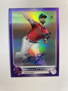 2022 Topps Chrome SPENCER STRIDER #/250 RC Purple Refr Auto (Read Description)
