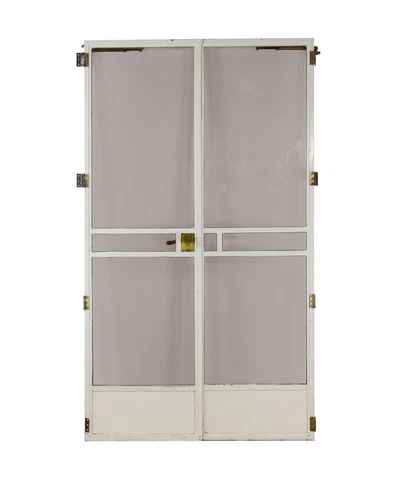 Waldorf Astoria White Steel Casement Double Doors 81.375 x 47.5 Cover