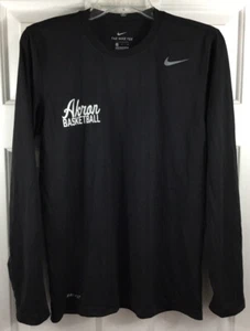 NIKE The Nike Tee Mens Small Black T-Shirt Long Sleeve Dri-FIT Akron Basketball - Picture 1 of 8