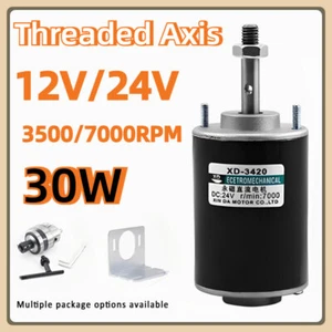 3500/7000RPM 30W 12V/24V Threaded Permanent Magnet Mini Generator Motor CW/CCW - Picture 1 of 14