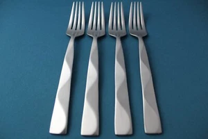 4 Dinner Forks Dansk ORIGAMI FROST Stainless Korea 8" - Picture 1 of 5