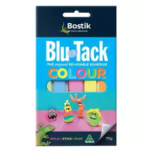 Bostik Colour Blu Tack 75g Mold Stick Play Multi Purpose Reusable Adhesive - Picture 1 of 2