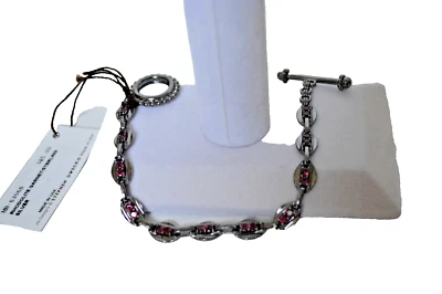 Pulsera STEPHEN DWECK Plata Esterlina Rodolita Granate Hecha en EE. UU. Nueva Foto 1 de 4