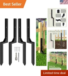 Fence Post Repair Kit, Heavy Duty Steel Fence Post Anchor Ground Spike for Re... - Picture 1 of 8