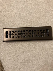 Floor Diffuser 2 x 12 In Black Metal Register Vent Cover Cast Iron Heat AC HVAC - Picture 1 of 6