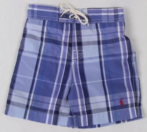 KIDS Polo Ralph Lauren Blue Plaid Board Shorts Swim Trunks NWT - Picture 1 of 1