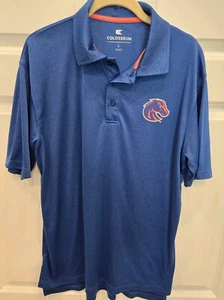 Boise State Broncos Colusseum Raglan Polo LARGE Blue Orange Trim  - Picture 1 of 6