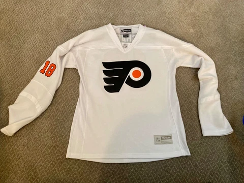 Philadelphia Flyers Reebok White Jersey #18 Mike Richards Womens Medium Cover