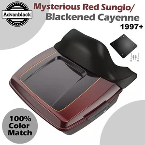 Mysterious Red Sunglo/Blackened Cayenne 2-Tone King Tour Pak Pack For Harley 97+ - Picture 1 of 13
