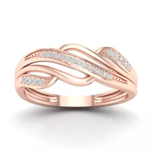 10k Rose Gold 0.08Ct Diamond Engagement Ring Gift for Womens Size 8.5 - Picture 1 of 4
