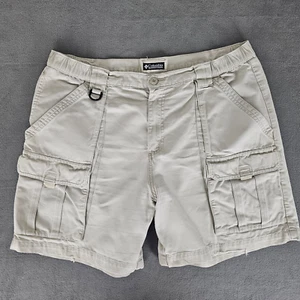 Columbia Shorts Mens Large Beige Cargo Hiking Utility Relax Camping Gorpcore - Picture 1 of 21