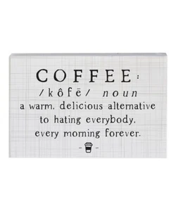Sincere Surroundings - Small Wooden Block Sign - Coffee Definition - Picture 1 of 1