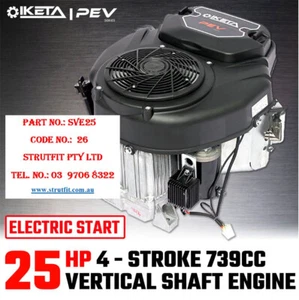 25HP Vert Shaft Eng. Lawn Mower Petrol Motor 4 Stroke OHV Part No. SVE25 Code 26 - Picture 1 of 11