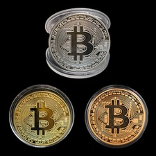 3 Pcs Rare Collectible In Stock New Golden Iron Bitcoin Commemorative Coin 