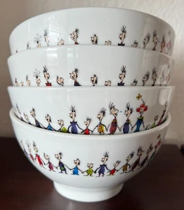 Set of 4 Dr. Seuss The Grinch Who Stole Christmas Who-Ville 5.5" x 3" Bowls New! - Picture 1 of 9