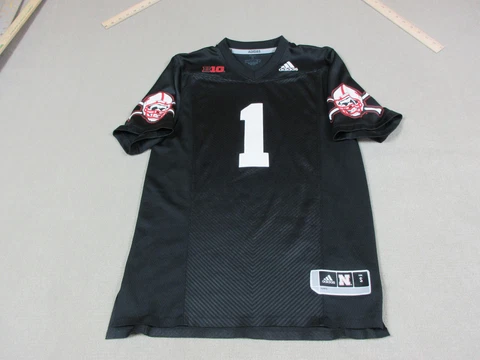 Nebraska Huskers Jersey Mens Small Blackshirts White Football Adidas NCAA Adult* Cover