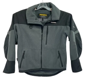 Frabill Mens Sz Medium Grey/Black Full Zip Fishing Fleece Jacket EUC - Picture 1 of 4