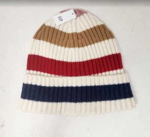 New women's Gap wide happy stripe ribbed beanie - Picture 1 of 5