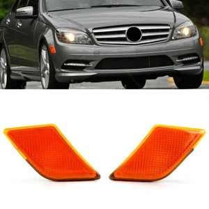 Carcasa de luz con marcador lateral para parachoques delantero ámbar para Benz Clase C W204 2008-2011 SU - Imagen 1 de 4