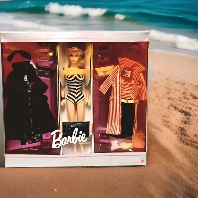 Muñeca Barbie Mattel 35 aniversario 1993 conjunto de regalo edición limitada reprod NOS 11591 VER Foto 1 de 4