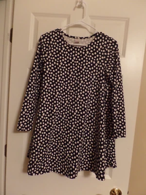 Girl's, Hanna Andersson, Black with White Polka-Dot Dress, LS, Size :12, Ex Con - Image 1 of 4
