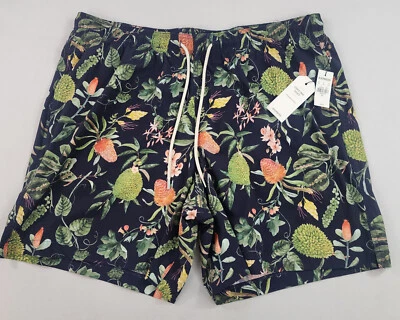 Express Traje De Baño Bañador Pantalones Cortos Extra Grande XL Azul Marino Floral Bolsillo $68 Para Hombre Foto 1 de 4