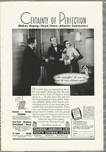 1939 HAMBURG AMERICAN LINES advertisement, North German Lloyd Hapag-Lloyd - Bild 1 von 3
