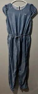 Vineyard Vines Girls Chambray Romper L 10/12 Denim Blue Jumper Girls One Piece - Picture 1 of 4