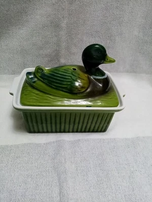 Porzellan Terrine mit Deckel. Schüssel mit Deckel. Enten Form. Pastetenform.  - Bild 1 von 4