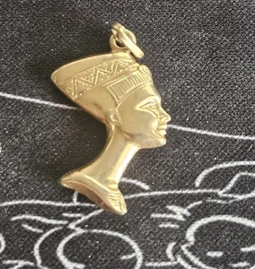 14k 2.6g Eqyptian Charm Nefertiti - Picture 1 of 5