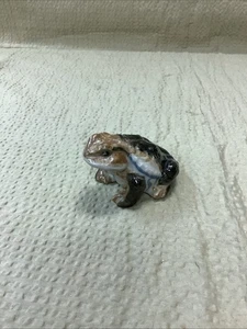 Vintage braune Keramik Frosch Figur, Hirado Stil japanische Keramik, 2" - Bild 1 von 4
