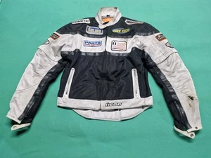 Icon Tarmac Mesh Motorcycle Jacket Men’s Size L Black/Gray Race Tech Patches - Picture 1 of 24