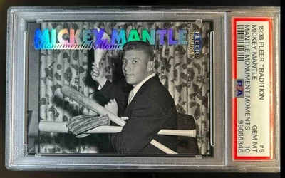 Mickey Mantle - ¡Momentos monumentales! Fleer Tradition 1998 - ¡Calificado PSA 10! Foto 1 de 2