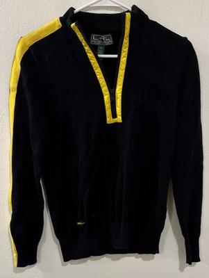Suéter Pullover Lauren Ralph Lauren Active Para Mujer 1/4 Cremallera Negro Amarillo Mediano Foto 1 de 3