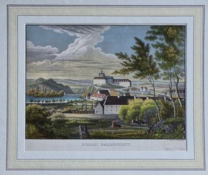 Schloß Ballenstedt Harz echter alter wunderschön kolorierter Stahlstich 1844 - Picture 1 of 1