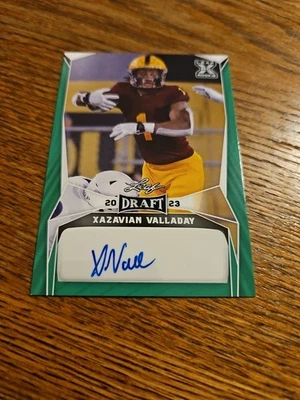 2023 GREEN LEAF DRAFT AUTO OF XAZAVIAN VALLADAY - WYOMING COWBOYS CARD # BA-XV1 - Image 1 of 2