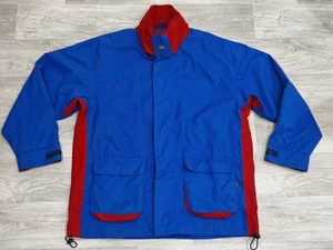 Vintage Land Rover Waterproof Hooded Jacket Blue Red Size Large L 1996 Raincoat - Picture 1 of 18