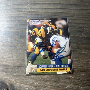 1991 -Roman Phifer- Pro Set Signed Auto Rookie Football Card #760 - Picture 1 of 5