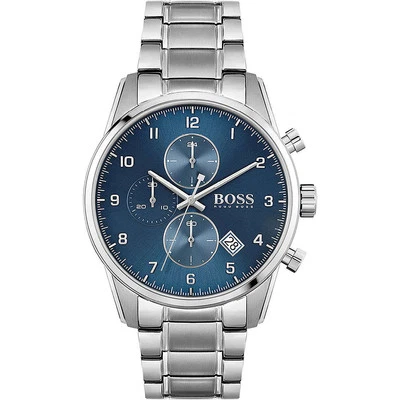 Orologio Uomo HUGO BOSS SKY MASTER 1513784 Chrono Bracciale Acciaio Blu - Immagine 1 di 2