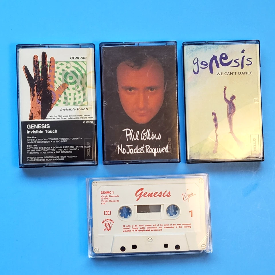 Phil Collins and Genesis Cassette Tape Lot of 4 No Jacket Required Pop Rock - Image 1 of 4