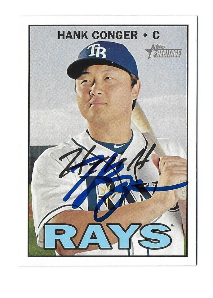 2016 HERITAGE 501 HANK CONGER RAYS TWINS ANGELS AUTOGRAPHED SIGNED BASEBALL CARD - Image 1 of 1