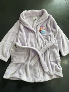 Disney Frozen 4T Lavender Fleece Robe EUC - Picture 1 of 5